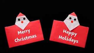How to Make a Santa Claus Message Card with Origami. A Simple and