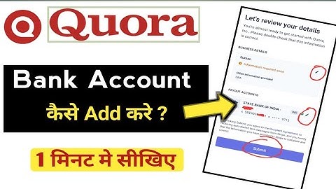 Quora Bank Account Link | Quora Bank Add Kase Kare | Quora App Se paisa kaise kamaye | How to ? MSM