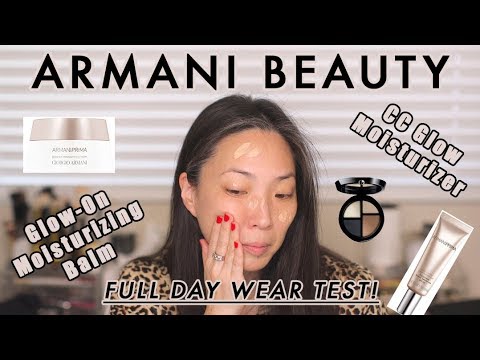 ARMANI BEAUTY - Full Day Wear Test of Glow-On Moisturizing Balm and CC  Moisturizing Cream - YouTube