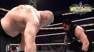 Wwe 2K18 Simulation Roman Reigns Vs Brock Lesnar Wrestlemania 34 Highlights