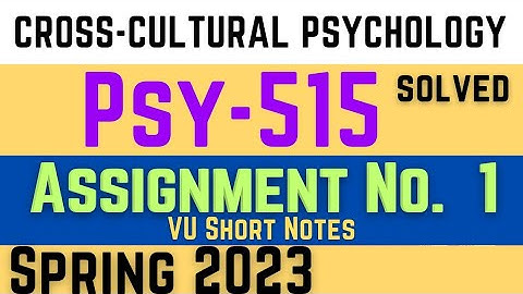 PSY515 Assignment 1 Solution 2023 || psy515 assignment 1 spring 2023