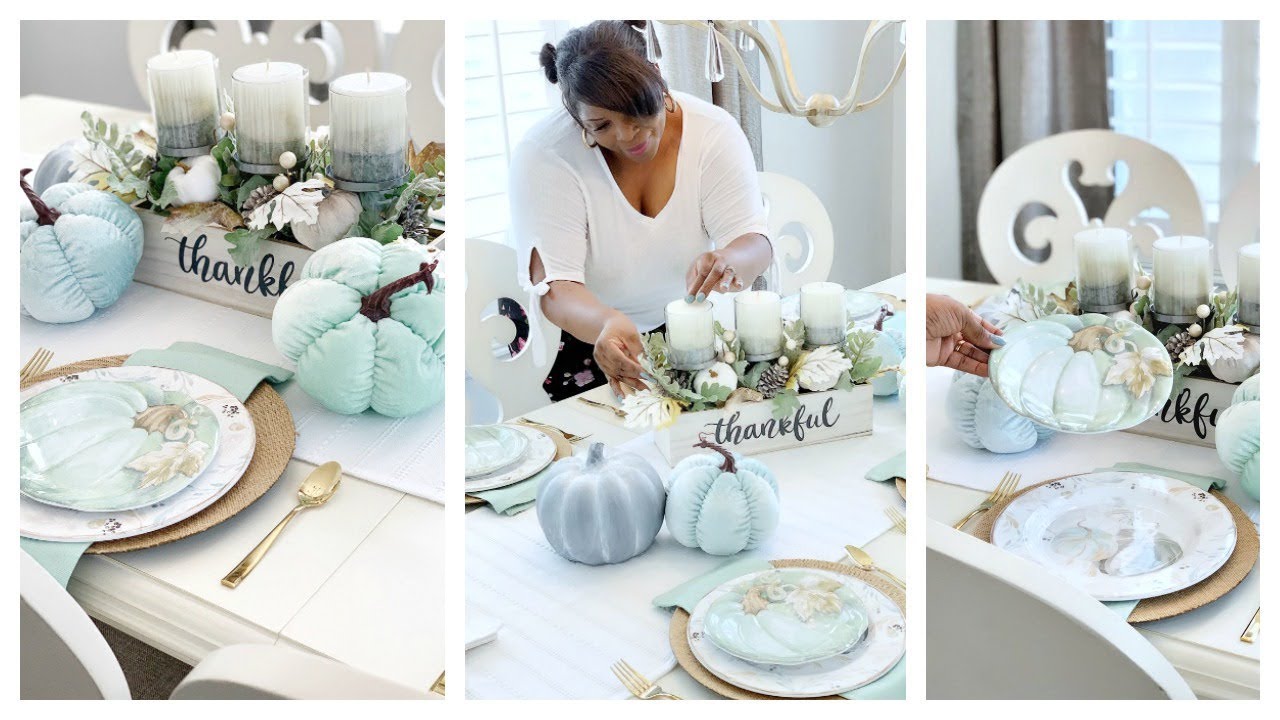NEW! Teal Harvest Tablescape w/Christmas Tree Shops andThat! YouTube
