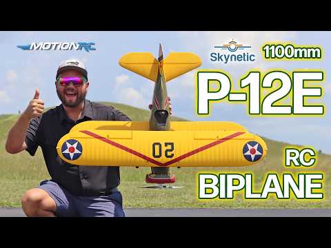 All-New Skynetic P-12E Pursuit Biplane 1100mm (43.3") Wingspan RC Plane | Motion RC