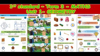1st STANDARD - TERM 3 - MATHS - UNIT 1 - GEOMETRY (with explanation and exercise)