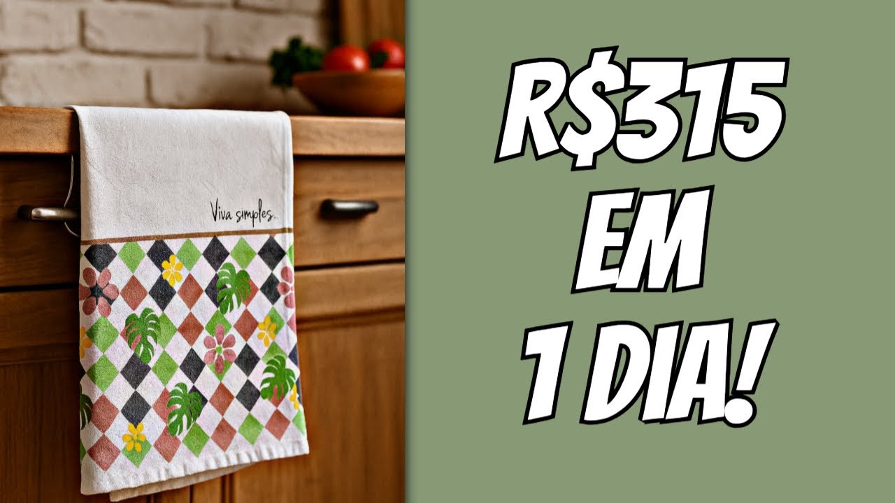 Ganhei R$315 em 1 dia vendendo panos de prato feitos em casa!