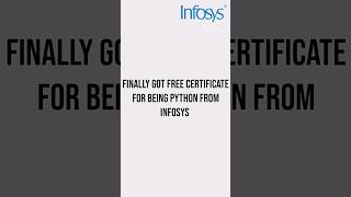 Infosys Python Free Certificate | Finally I got Certificate For Being Python From #infosys #shorts