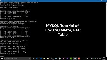 MYSQL Tutorial #4 Update,Alter,Delete Table