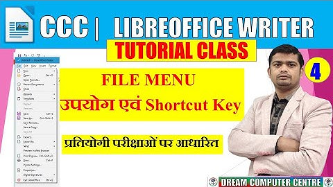 LibreOffice Writer File Menu Tutorial in Hindi || File Menu In LibreOffice Writer #libreofficewriter