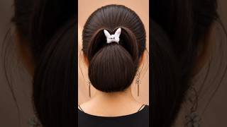 Simple & Beautiful Attractive Low Bun Tutorial #parlour #trending #viral #beauty #partylookmakeup