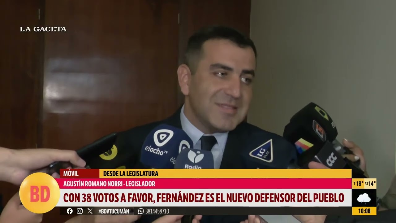 Legisladores opositores cuestionan la designación de Agustín Fernández como Defensor del Pueblo
