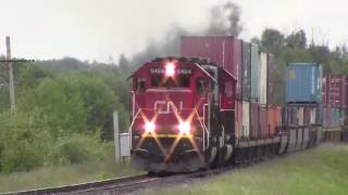 RARE! PAIR OF SD60'S!  CN 5464 & 5447 Leads CN 442 South At Looma AB