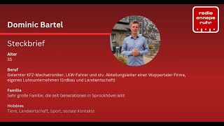Bürgermeisterwahl 2025 - Kandidatencheck Sprockhövel: Dominic Bartel (parteilos)
