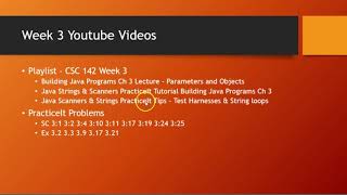 CSC 142 Week 3 Orientation - Parameters & Objects