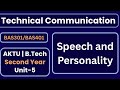 Speech and Personality