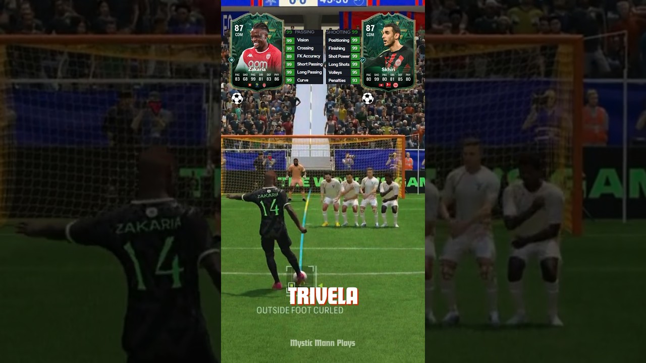 99 Shooting vs 99 Passing Freekick Challenge- Zakaria vs Skhiri 
