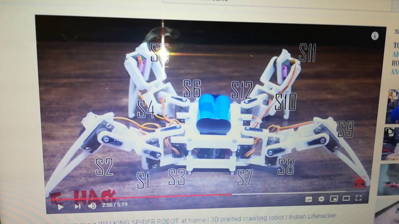 Robot araña básico controlado con arduino nano - YouTube