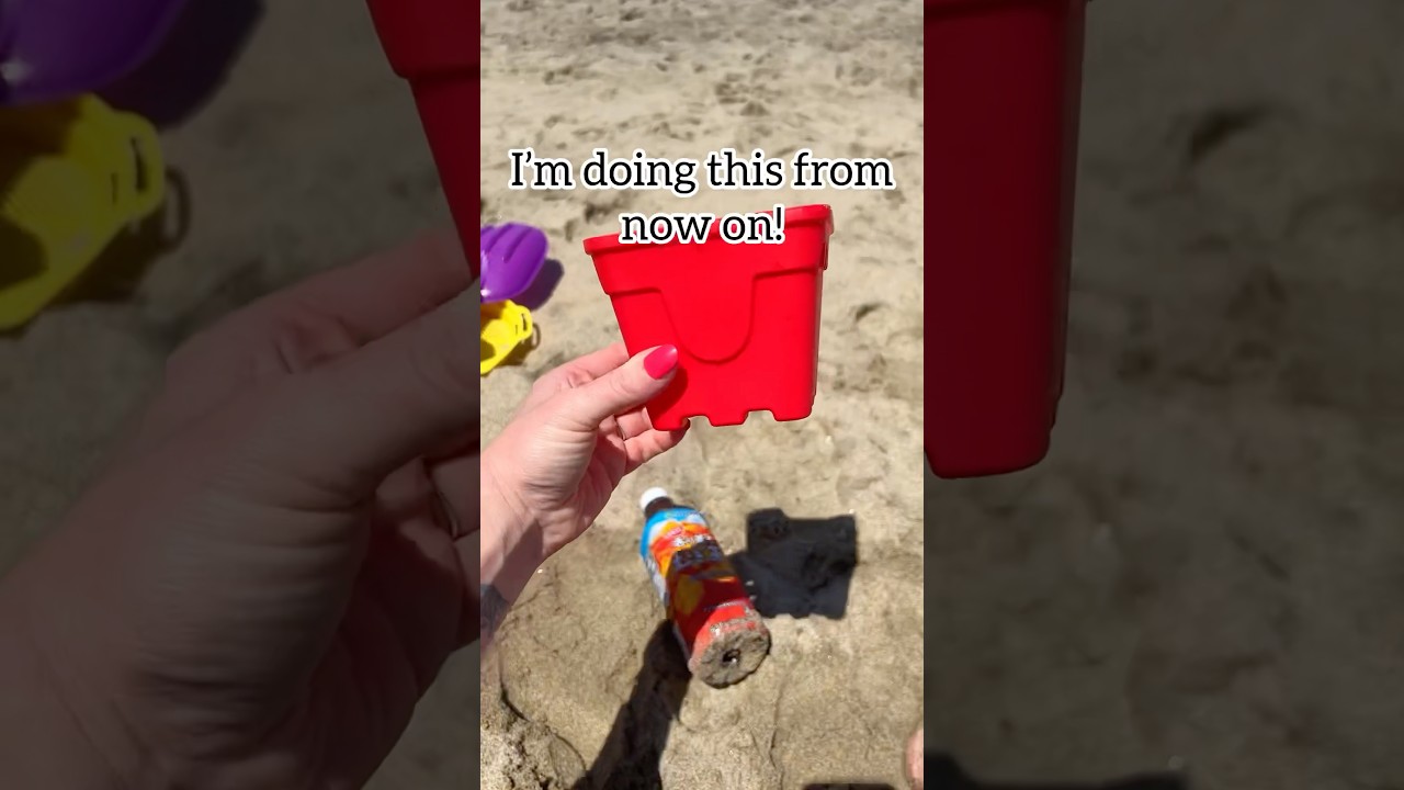 Kid beach toys make great drink holders! 