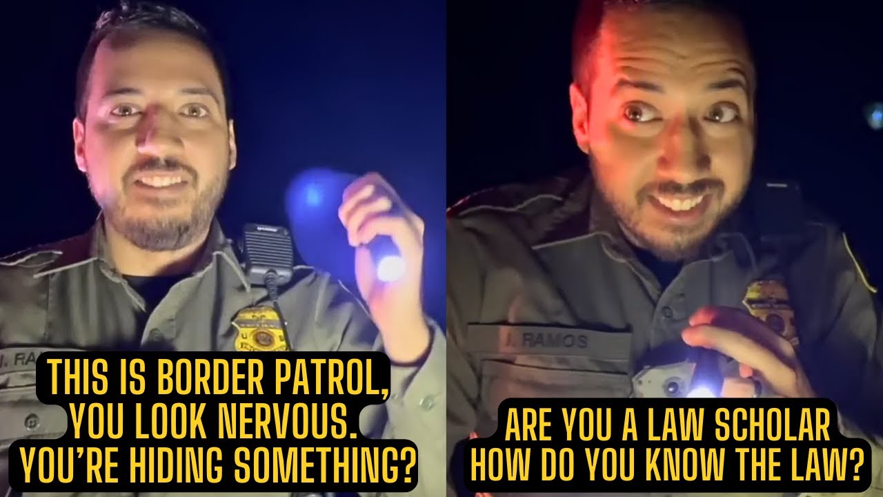 Border Patrol Rookie Cop Gets Owned By A Law Scholar Even Supervisor Fails To Help