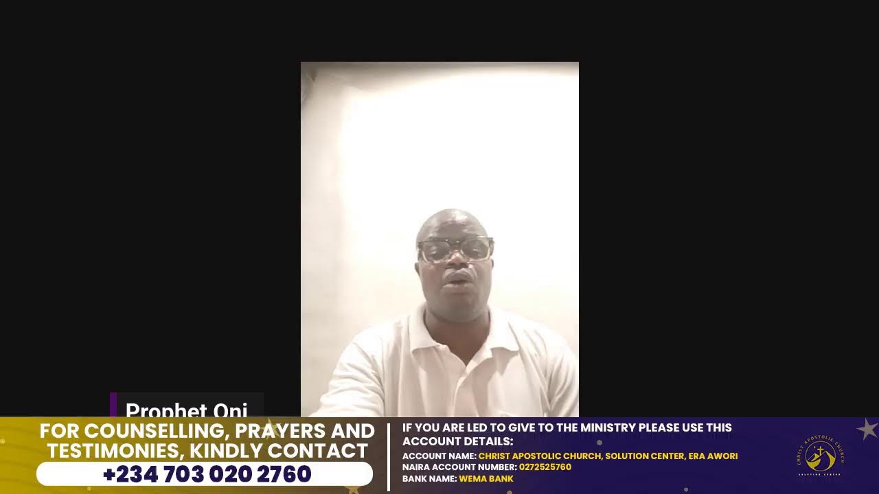 CAC Solution Center Daily Prayer Group With Prophet Oni