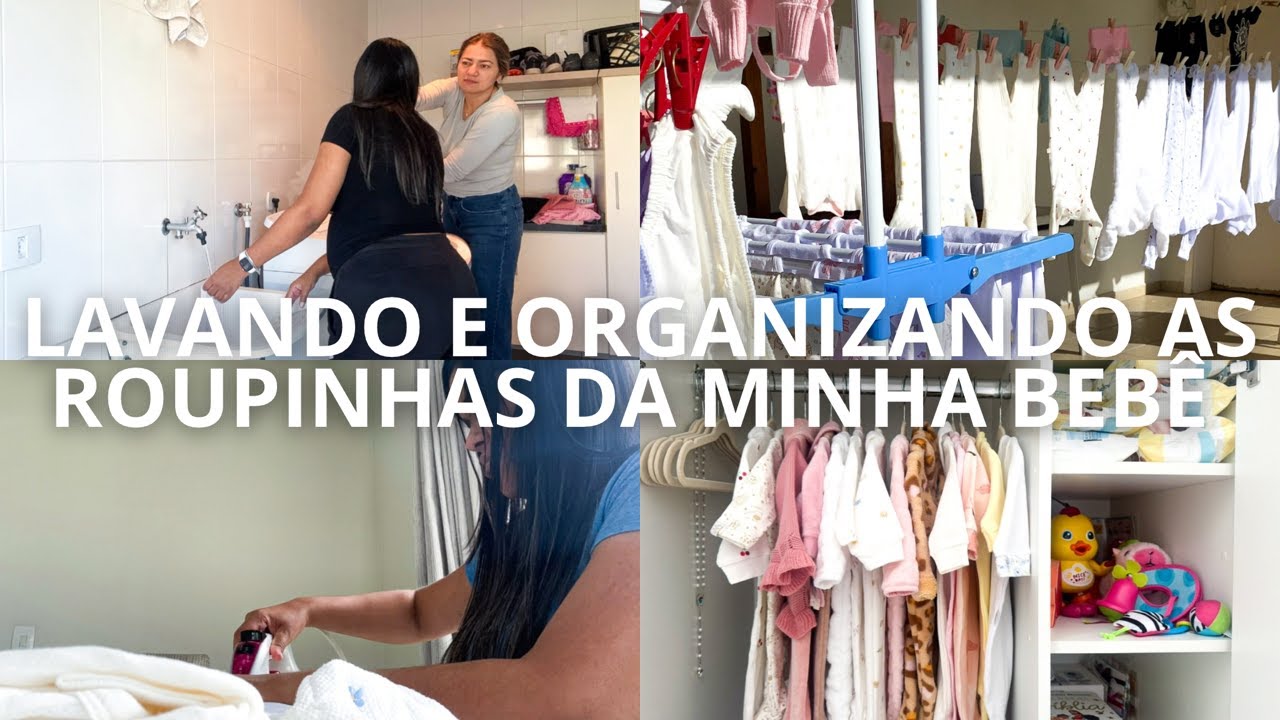 LAVANDO E PASSANDO AS ROUPAS DA MINHA BEBÊ + ORGANIZAÇÃO DO GUARDA ROUPA DELA! ❤️😍 | ENXOVAL DE BEBÊ
