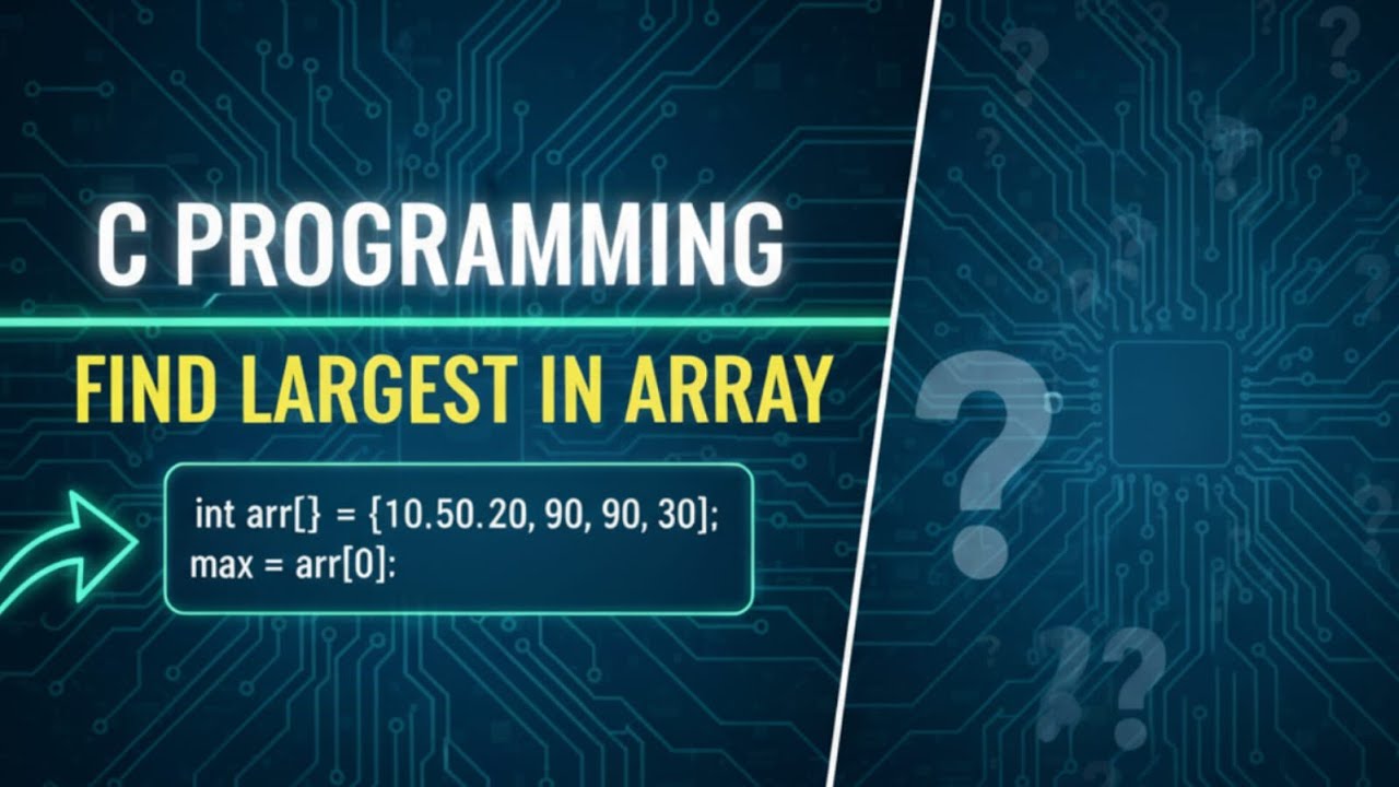 program to find first element of array using... Finding the largest Element in the Array #cprogramming # ...