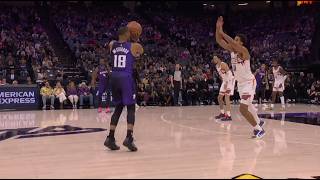 Russell Westbrook hits the 3-point shot from the logo range, and then the jumper high off the glass