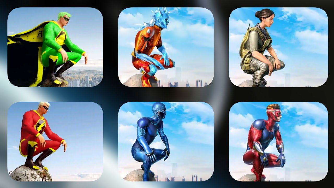 BlackHoleHero, HurricaneSuperhero, SnowStormSuperhero, DollarHero, SuperMiamiGirl, AmazingPowerHero