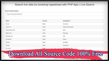 Search live data by bootstrap typeahead with PHP Ajax | Live Search