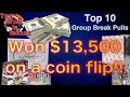 WON A $13,500 SPORTS CARD ON A COIN FLIP 💰😱🔥 Top 10 pulls from Group Breakers This Week In Breaks