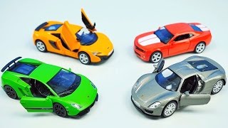 RACE CARS FOR KIDS Porsche Lamborghini Chevrolet McLaren - Гоночные Машинки для детей