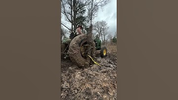 OUR TRACTOR GOT STUCK PT.2 #tractor #stuck #logcabin #cabin #bushcrafter #bushcraft #wood #woodwork