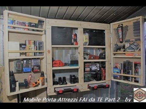 Fai Da Te Mobile Porta Attrezzi Da Parete Con Doppia Anta Fatto Con Un Bancale Part One Part2 Youtube