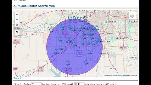 Find Zip Codes Inside Radius