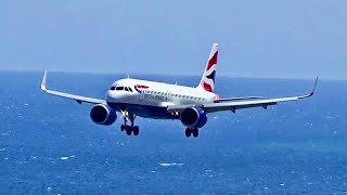 9 WINDY LANDINGS IN 7 MINUTES AT MADEIRA AIRPORT | (FNC | LPMA)