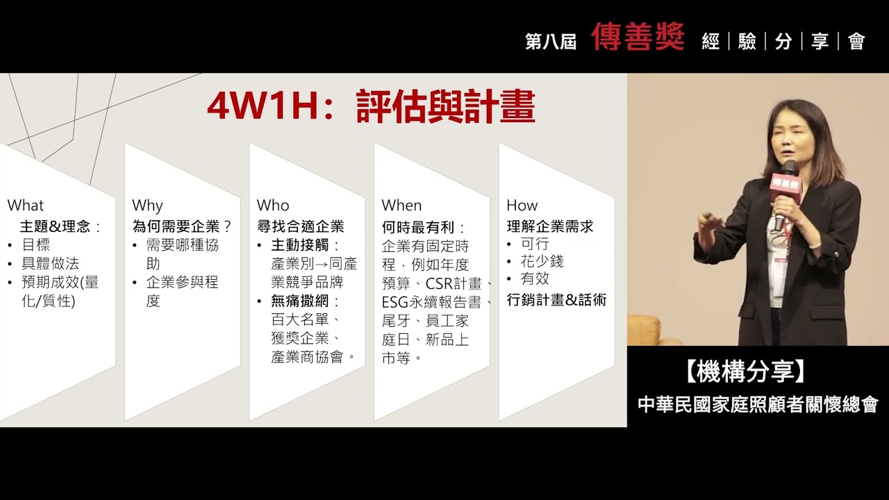 專題演講｜社福團體如何成為企業好夥伴｜第八屆傳善獎經驗分享會