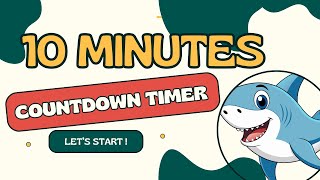 SHARK COUNTDOWN ! 10:00 🦈 Shark timer from 10 minutes to zero in minutes and seconds / 600"' - 0