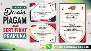 FREE DOWNLOAD !! Desain Sertifikat Pramuka Coreldraw || Piagam Pramuka - #nurdesigns