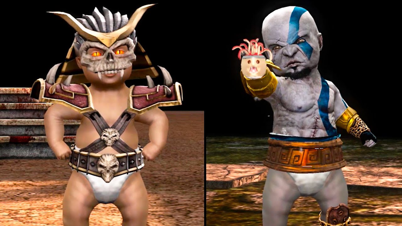 MORTAL KOMBAT 9 All Babalities (Kratos, Shao Kahn, Goro, Kintaro) Babality  