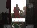 Tyrese Gibson is a Smooth Criminal in red as he gets hands-on with Michael Jackson mannequins