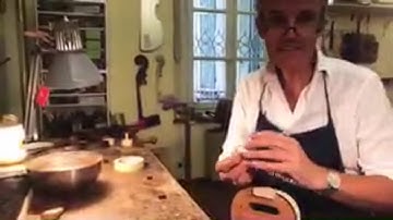 Edgar bending the ribs of his Testore violin 🎻🎻🎻