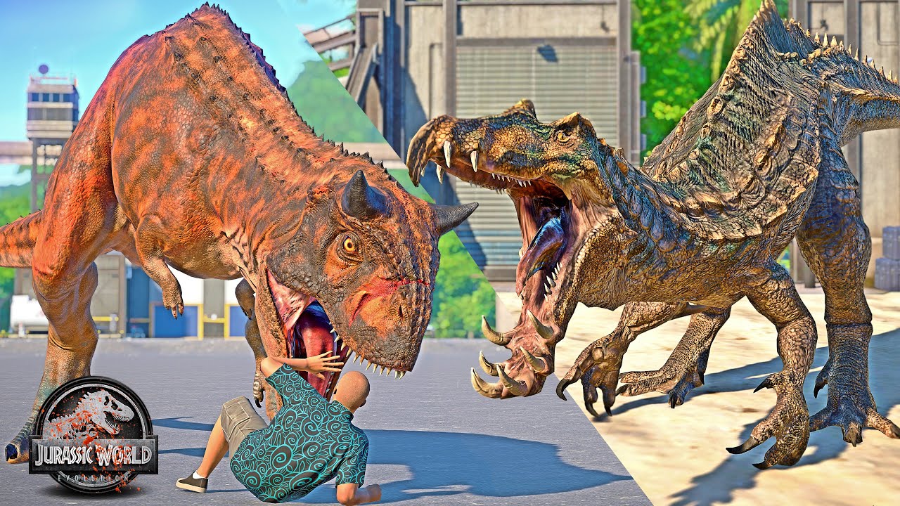 Carnotaurus Toro, Baryonyx Grim, Bumpy vs Dinosaurs Fighting & Escape 🌍 JURASSIC WORLD EVOLUTION
