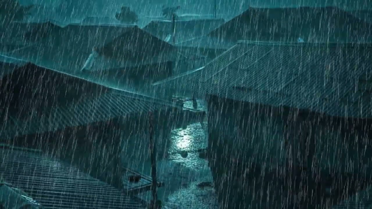 No Ads Rain Sounds for Sleeping – Loud Heavy Rain ASMR on Tin Roof for Mind Shutdown