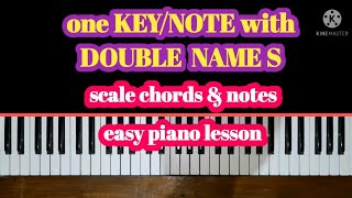 One key/note but have double names-B/Cb(flat)-C/B#(sharp)-E/Fb(flat)-F/E#(sharp)-scale chords & note