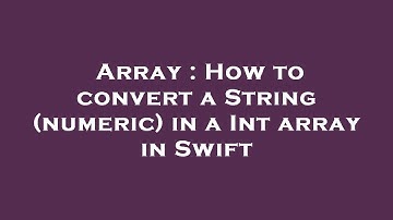 Array : How to convert a String (numeric) in a Int array in Swift