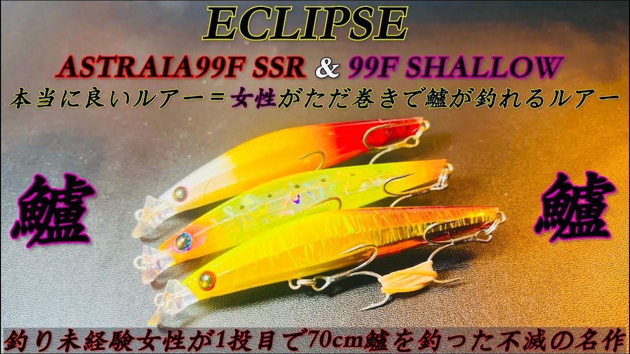 【エクリプス】アストレイア99FSSR &アストレイア99Fシャロー‼️徹底解説‼️初心者におすすめ‼️ヒデ林さん監修のエクリプス初の名作ミノー‼️名作‼️ただ巻き‼️【シーバスルアー】涸沼シーバス