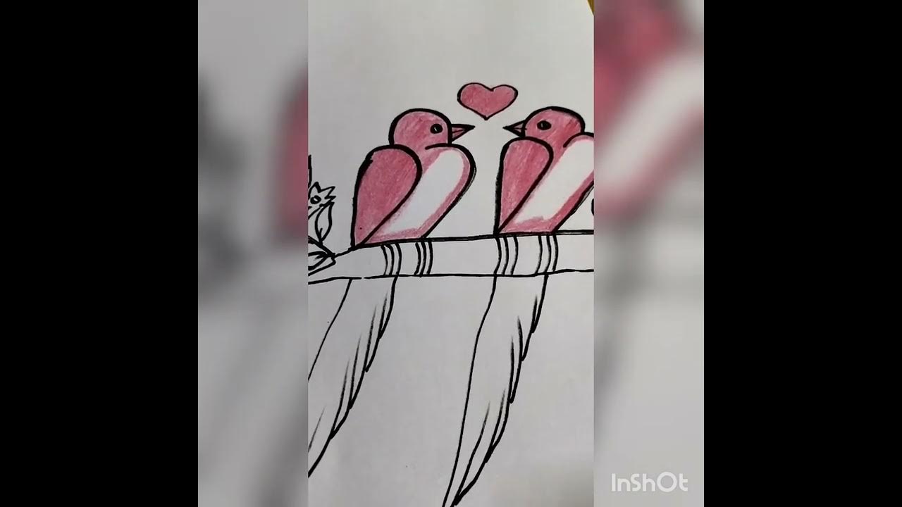Simple way to drawing birds YouTube