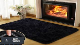 Mugorn Black Rugs for Bedroom 2x3 Feet Fluffy Area Rugs for Living