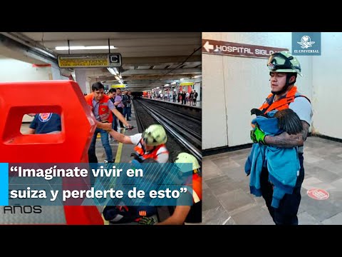 Rescatan a gallina que cayó en las vías del Metro