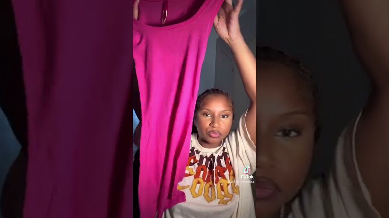 SKIMS HOT PINK DRESS UNBOXING TSHIRT RIBBED MINI DRESS|MCKINLEE BROOKE 