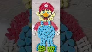 I Made Super Mario with Candy 🍄🍬 Satisfying ASMR Art #shorts #creativefood